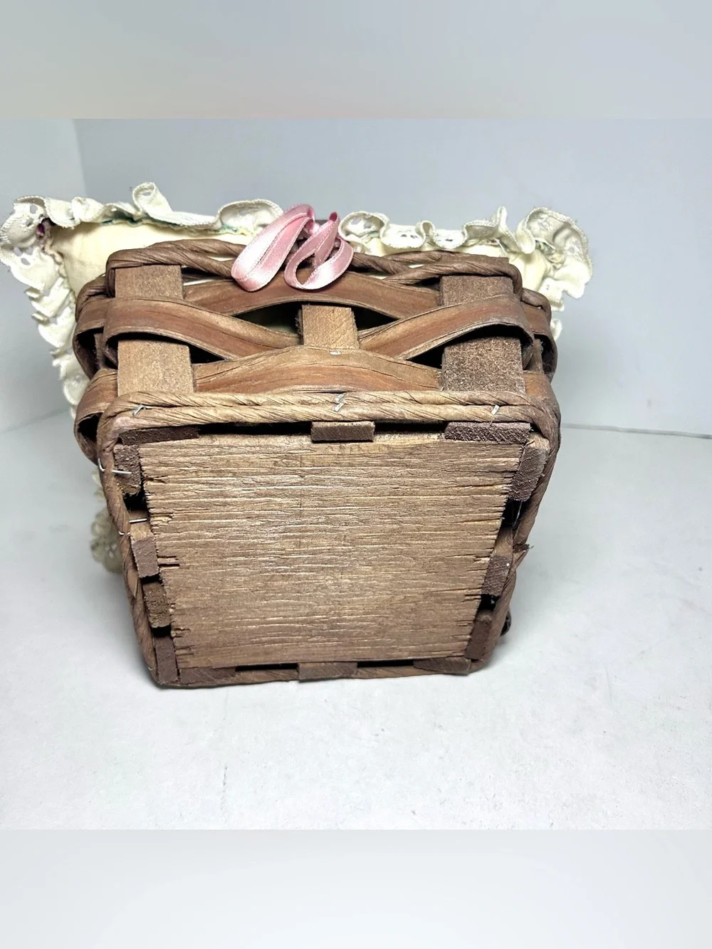 Quilted Pillow Top Basket with handle